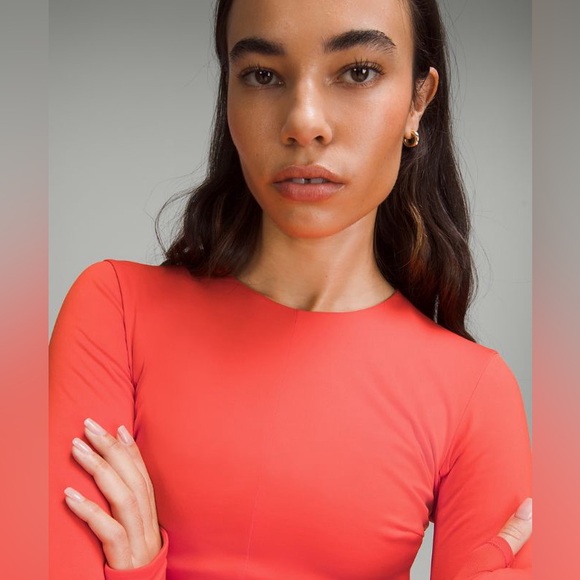 🦋3xHP!!🦋 Lululemon | NWT Cropped Tight-Fit Lined Long-Sleeve Shirt - Picture 5 of 12